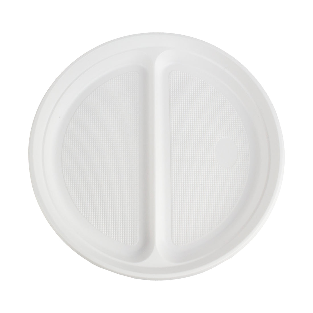 plastikteller 2-geteilt Menüteller Ø22 cm PP weiß Rund Spülmaschinenbeständig