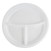 plastikteller 3-geteilt Menüteller Ø22 cm PP weiß Rund Spülmaschinenbeständig