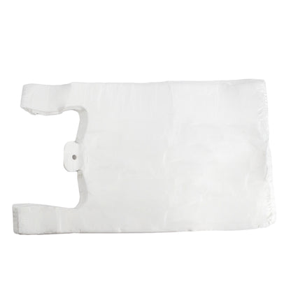 plastiktüten 28+14x48 cm HDPE weiß geblockt, reissfest