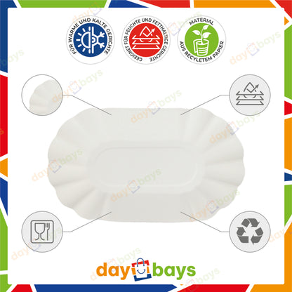 DayBays Pommes-Schalen KU1 ca.11x19,5x3,2 cm weiß laminiert ohne Beschichtung