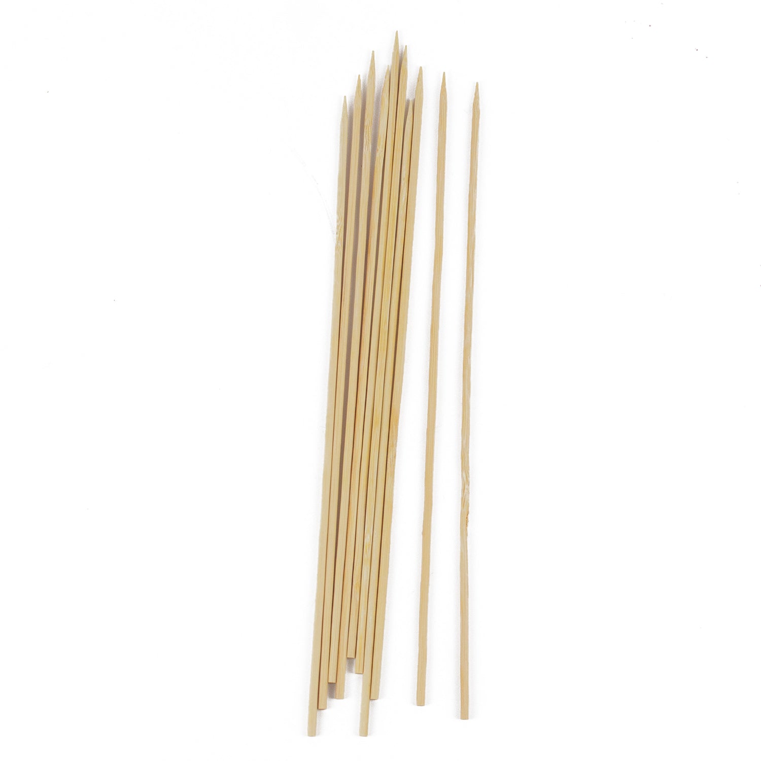 schaschlikspießen aus 100% Bambus 20 cm Rund mit Scharfe und Flache Spitze