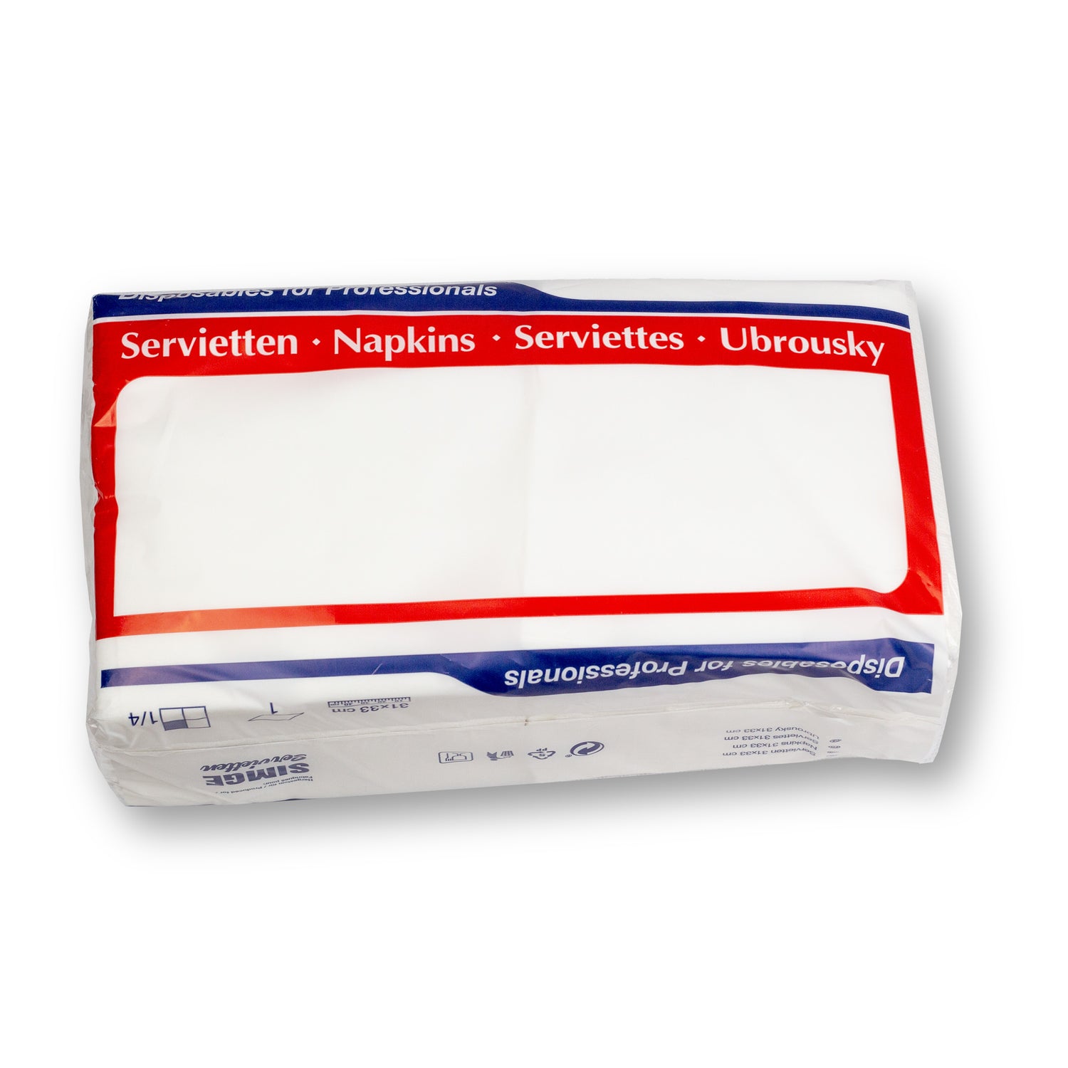 DayBays 1800 Stk. Servietten Standard 33x33 cm Zellstoff 1-lagig 1/4 Falz weiss geprägt