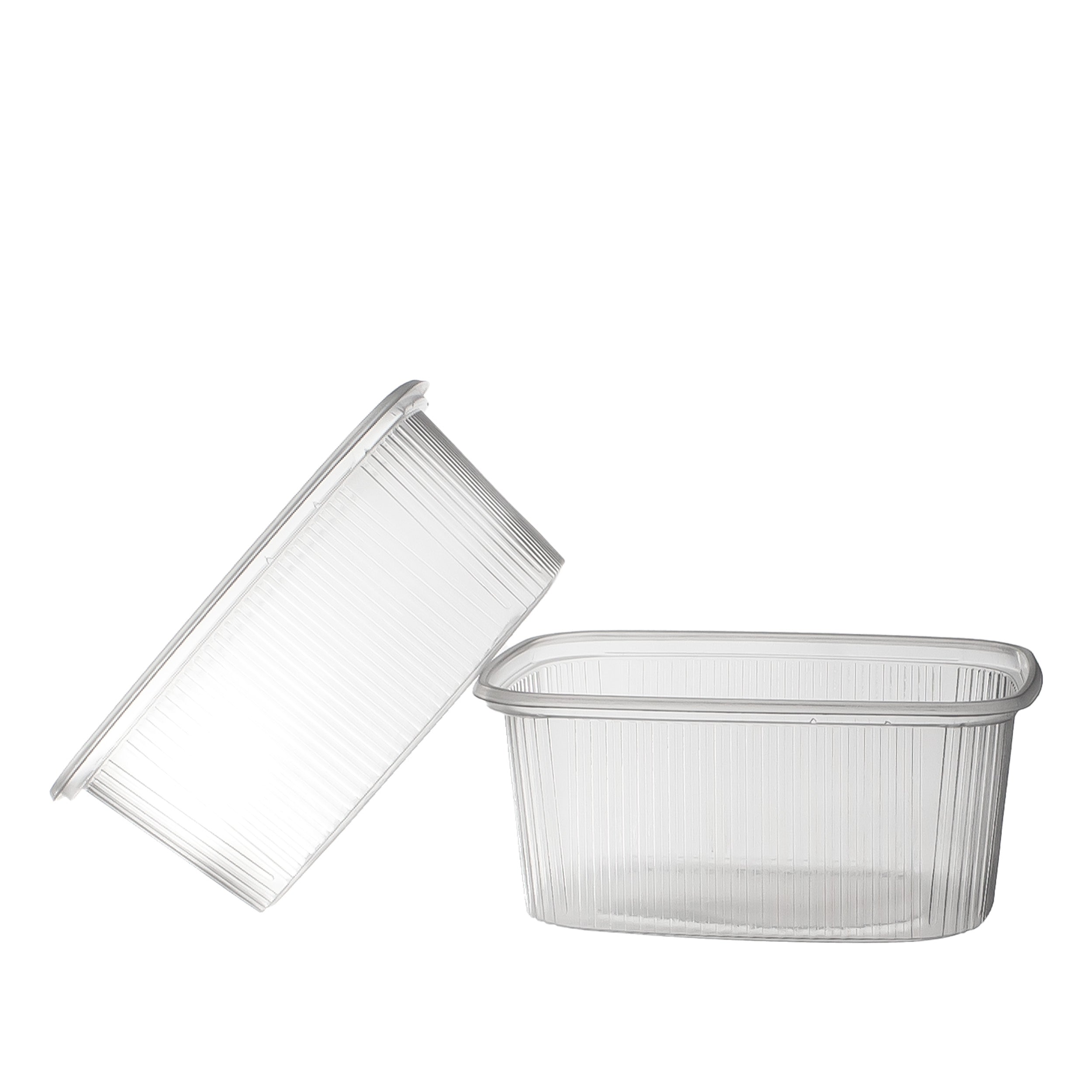 verpackungsbecher PP 500 cc. 108x81x102 mm eckig Kombi-Verpackung inklusive passende Deckel