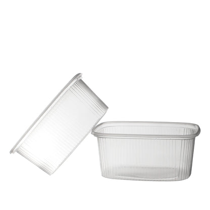 verpackungsbecher PP 500 cc. 108x81x102 mm eckig Kombi-Verpackung inklusive passende Deckel